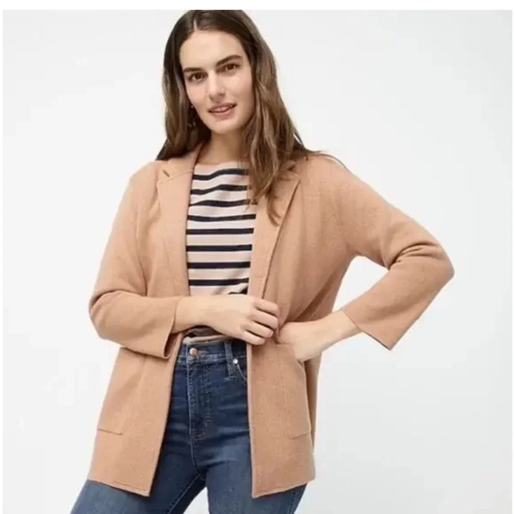 J.Crew 365 Sophia Camel Color Merino Wool Sweater Blazer - Picture 10 of 10